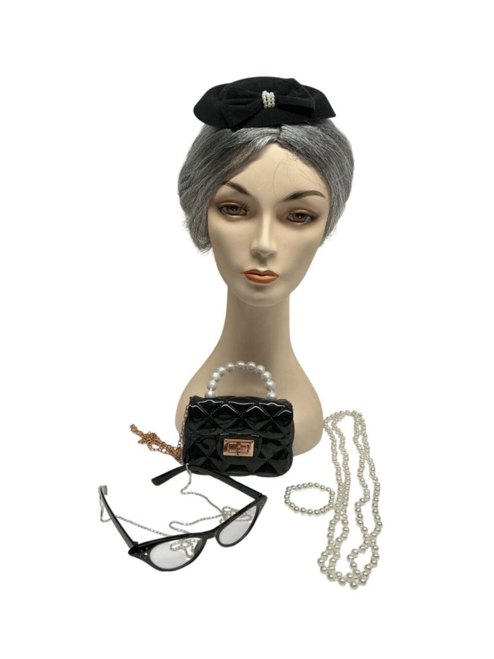 100 Days of School Old Lady Dress Up Costume Accessories Set